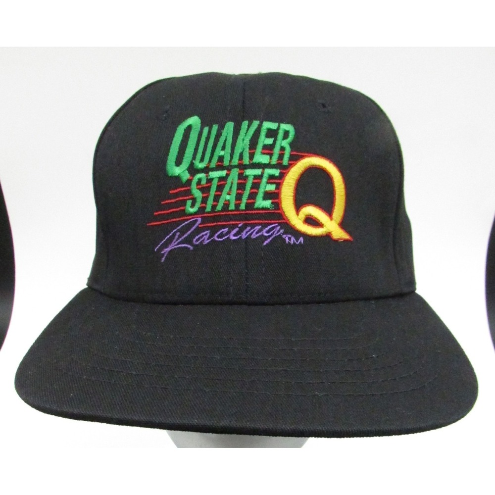 Quaker State Racing Snapback Hat Cap Black Adjustable Vintage 90s Competition